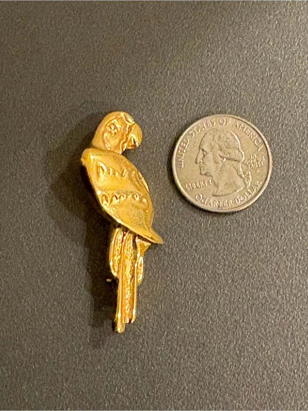 KJL Parrot Pin Brooch Signed Gold Tone Macaw Bird Kenneth J Lane HTF
